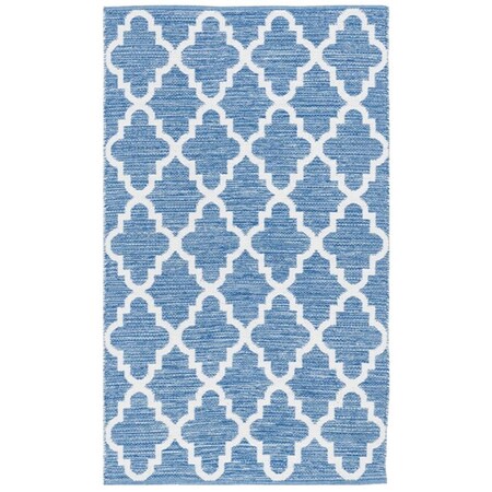 Safavieh 3 x 5 ft. Small Rectangle Montauk Hand Woven Rug, Blue and Ivory MTK611B-3